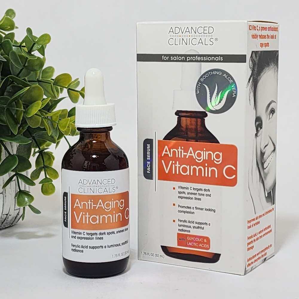 Advanced Clinicals Vitamin C Antiaging Face Serum Dark Spots Firming 1.75 fl oz